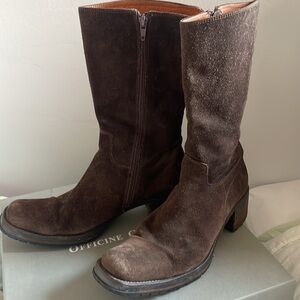 Barney’s NY mid calf suede boots